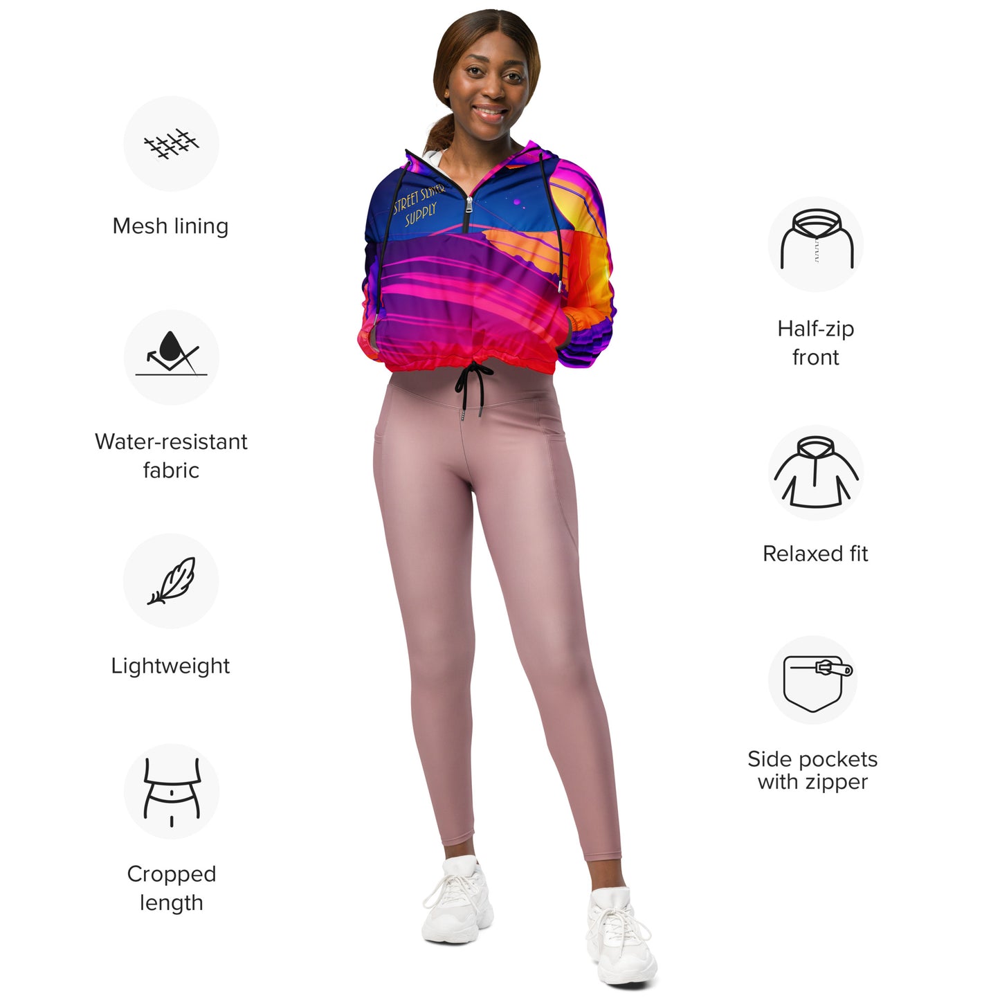 Kanji Sunrise Cropped Windbreaker
